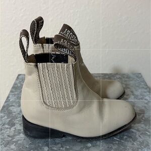 Maguey Kids Cream Slip On Cowboy Boots, Size 6